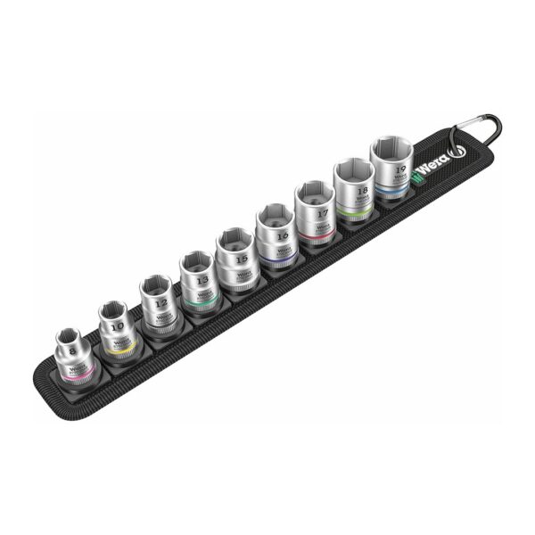 Wera Metric Socket Set on Storage Belt - 3/8" Drive (9 Piece Set)