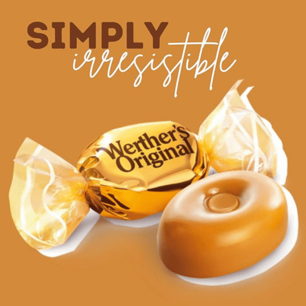 Sweetzo - Werther's Original Caramel Hard Candy, Individually Wrapped Shareable Bite Sized Candies, Office Jar Fillers, 2.36 Ounces (Pack of 3)