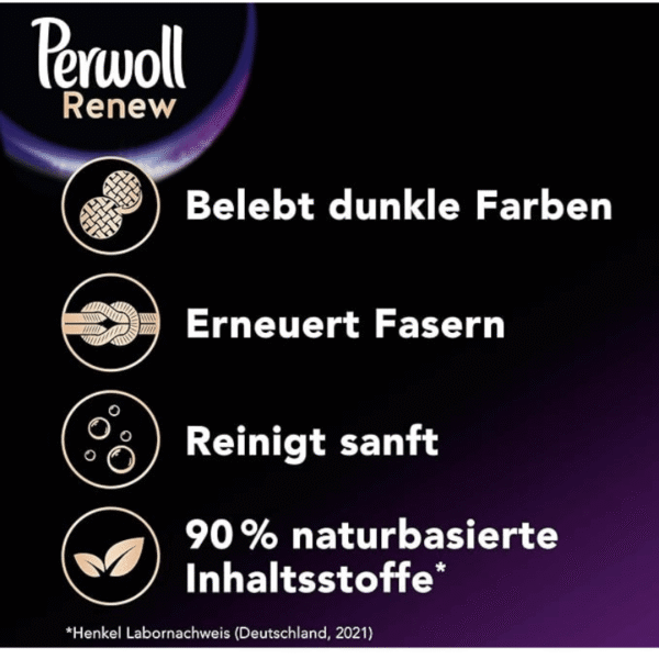 Perwoll Renew Black, Detergent For All Dark Colors, Strengthens Fibers and Improves Color (25 Washes)