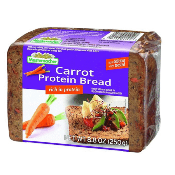 Mestemacher Protein Bread,Carrot, 9 Count