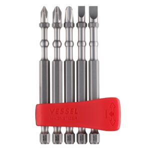Vessel IMPACT BALL Torsion Assorted Bit with Mag Charge Holder (5 Piece Set)
