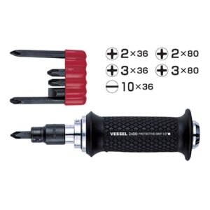 Vessel Manual Impact Driver with Cushion Grip Handle 5/16" Hex & 1/2" SQ Drive Set (7-Piece)