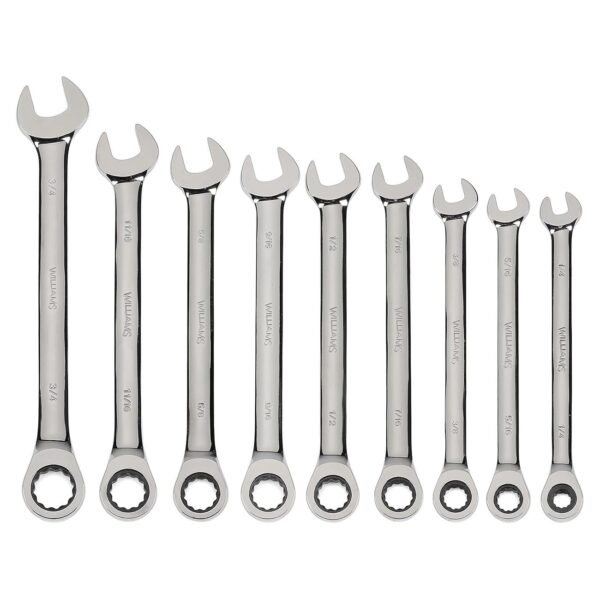 Williams SAE Ratcheting Combination Wrench Set (9-Piece)