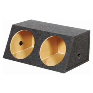 QPower (2) 15" Heavy Duty Angled Woofer Box - 1" MDF Construciton
